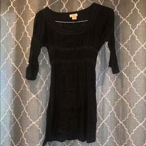 BLACK LONG SLEEVE SHIRT DRESS